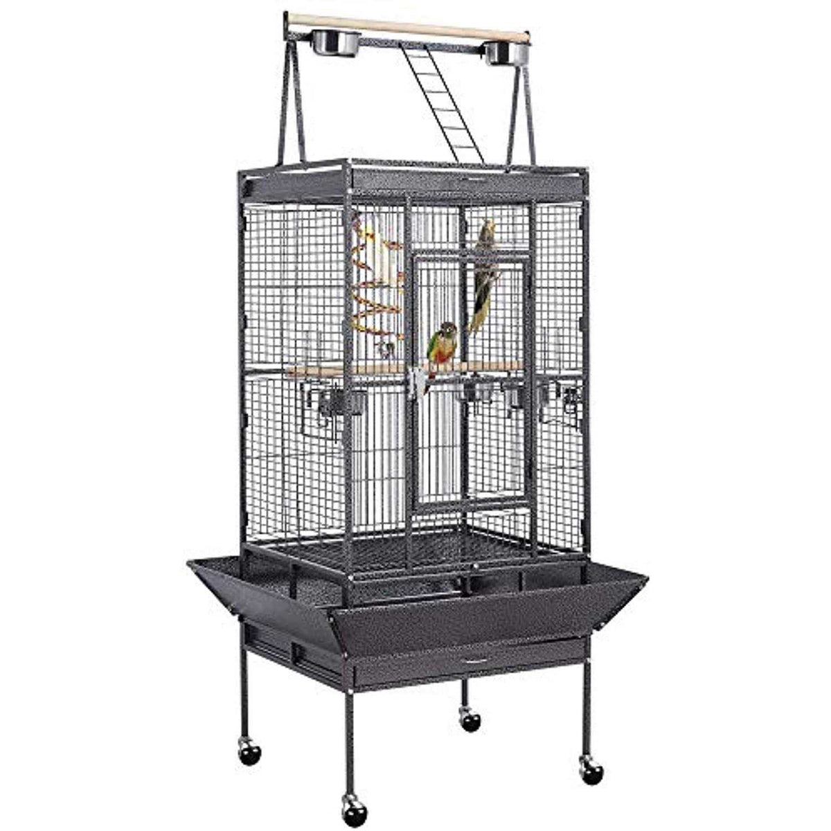 Wrought Iron Rolling Large Parrot Bird Cage I399