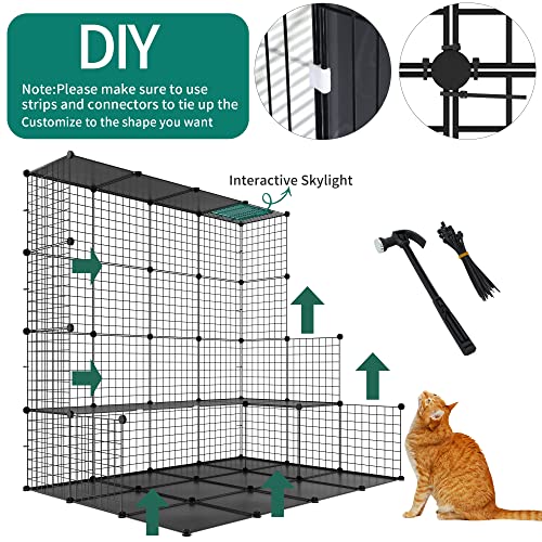 4-Tier Metal Wire Cat Enclosure with Hammock B579