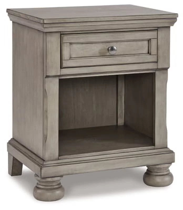 Light Gray 1 Drawer Nightstand V3277
