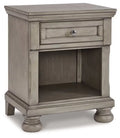 Light Gray 1 Drawer Nightstand V3277