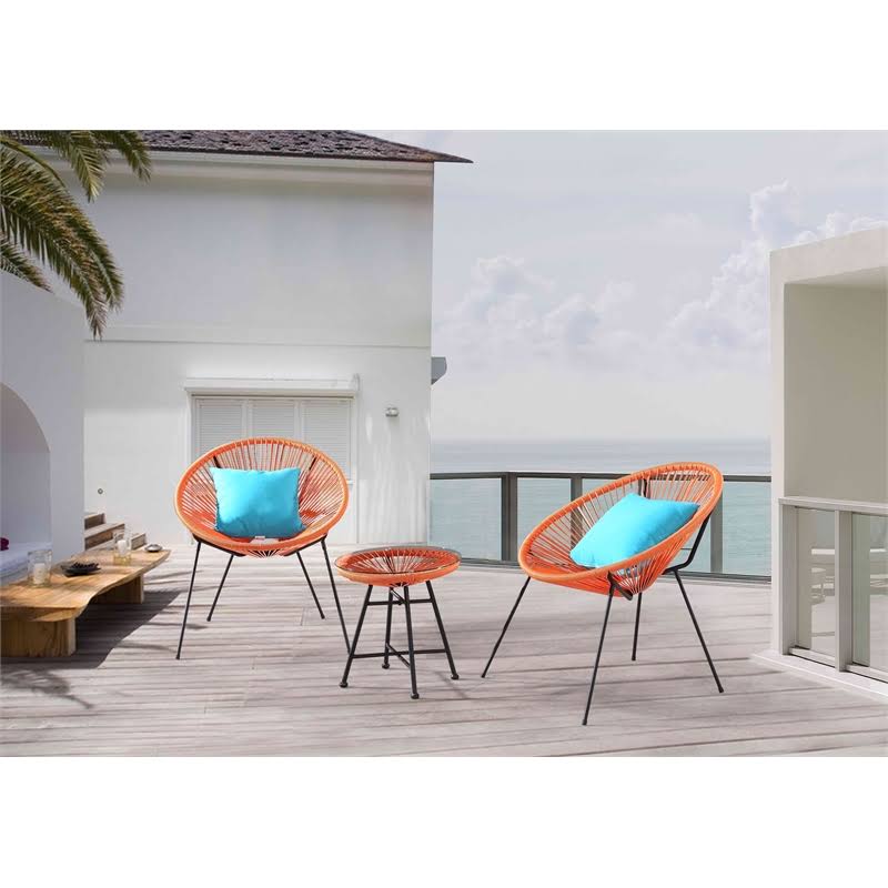 Steel 3 Piece Patio Bistro Set E56281