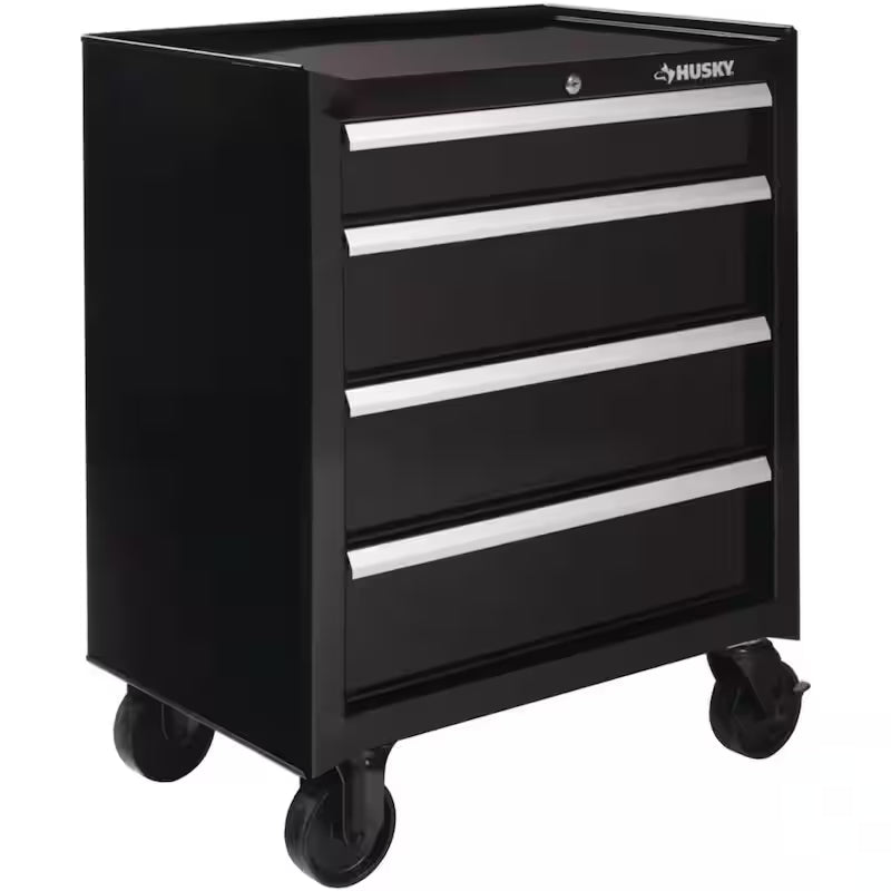 4-Drawer Rolling Tool Cabinet in Gloss Black P76801