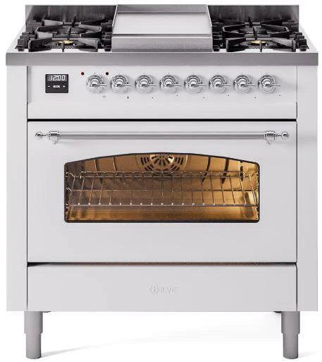 White Dual Fuel Natural Gas Range S9471