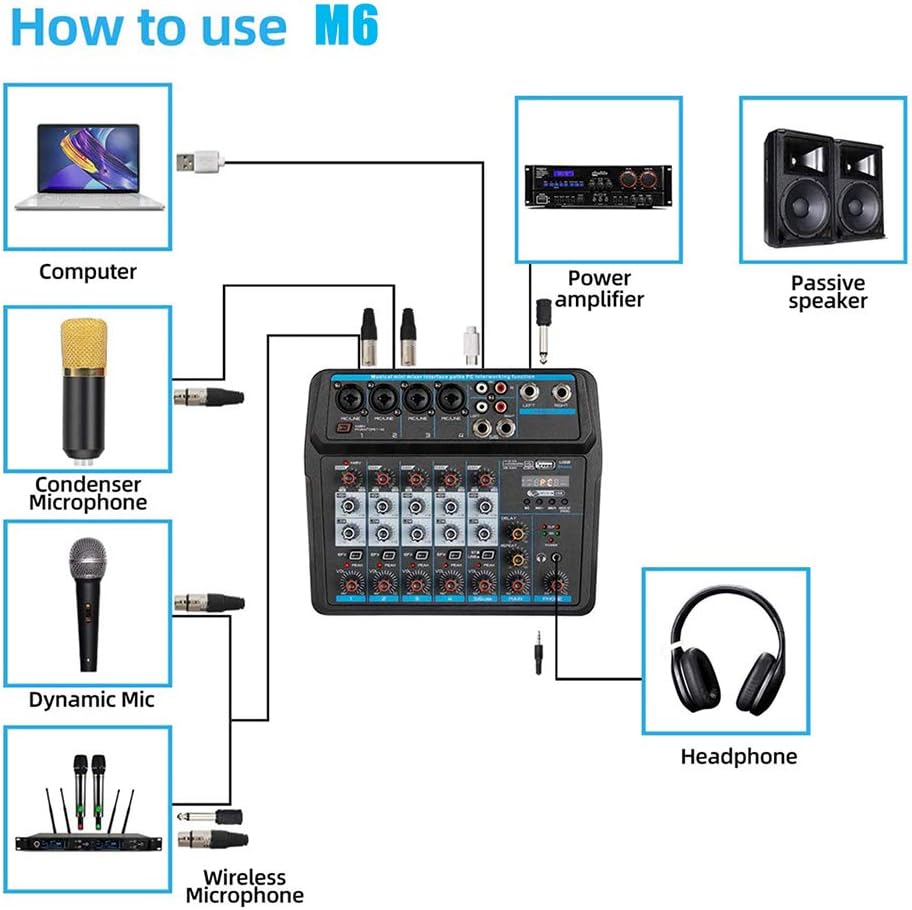 6 Channel Bluetooth Sound Mixer Pack of 2 B84625