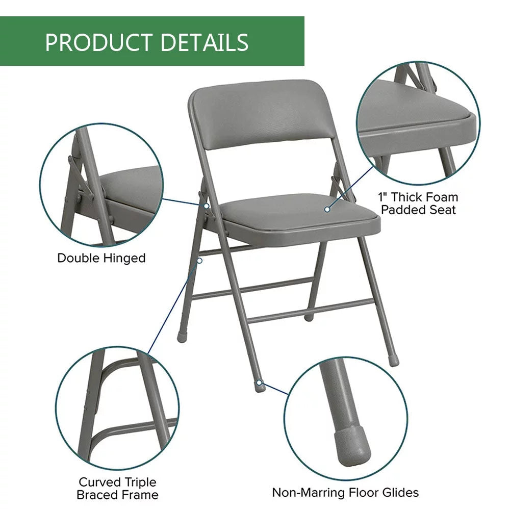 2-Pack Foam Padded Metal Folding Chair Z7364