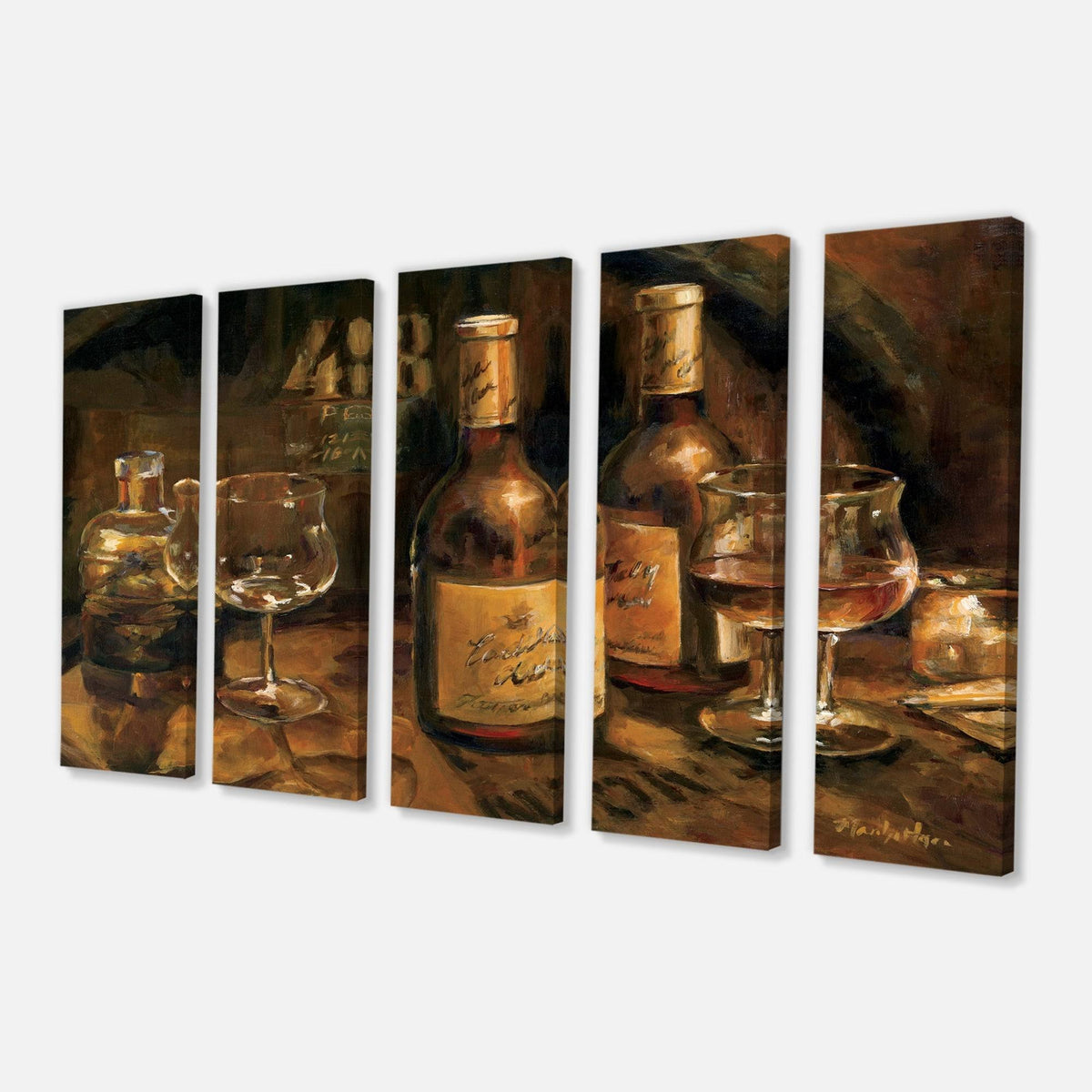 Vintage Wine Cellar Canvas - 60 in. Wide x 28 in. High - 5 Panels O75185