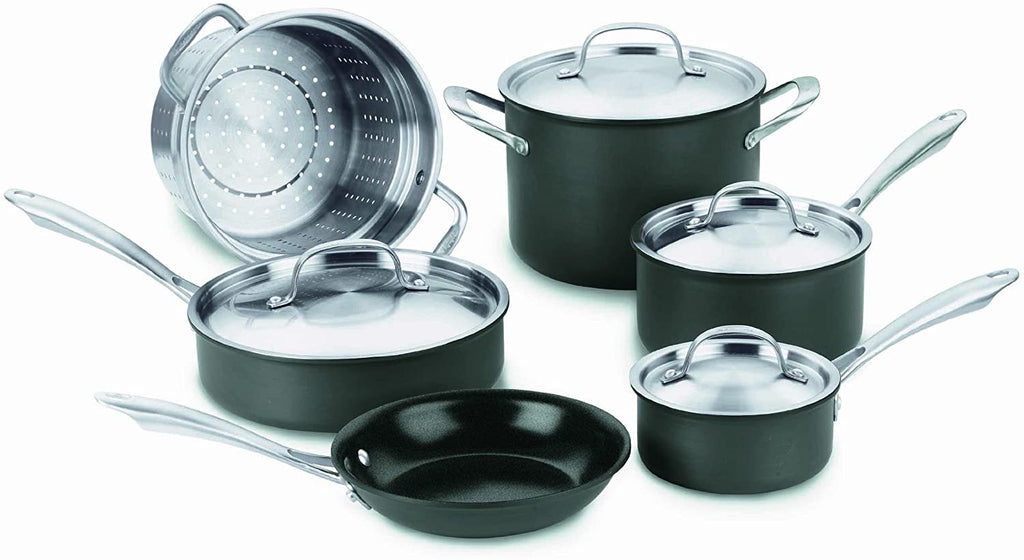 10 Pc Hard Anodized Non Stick Cookware Set K821528