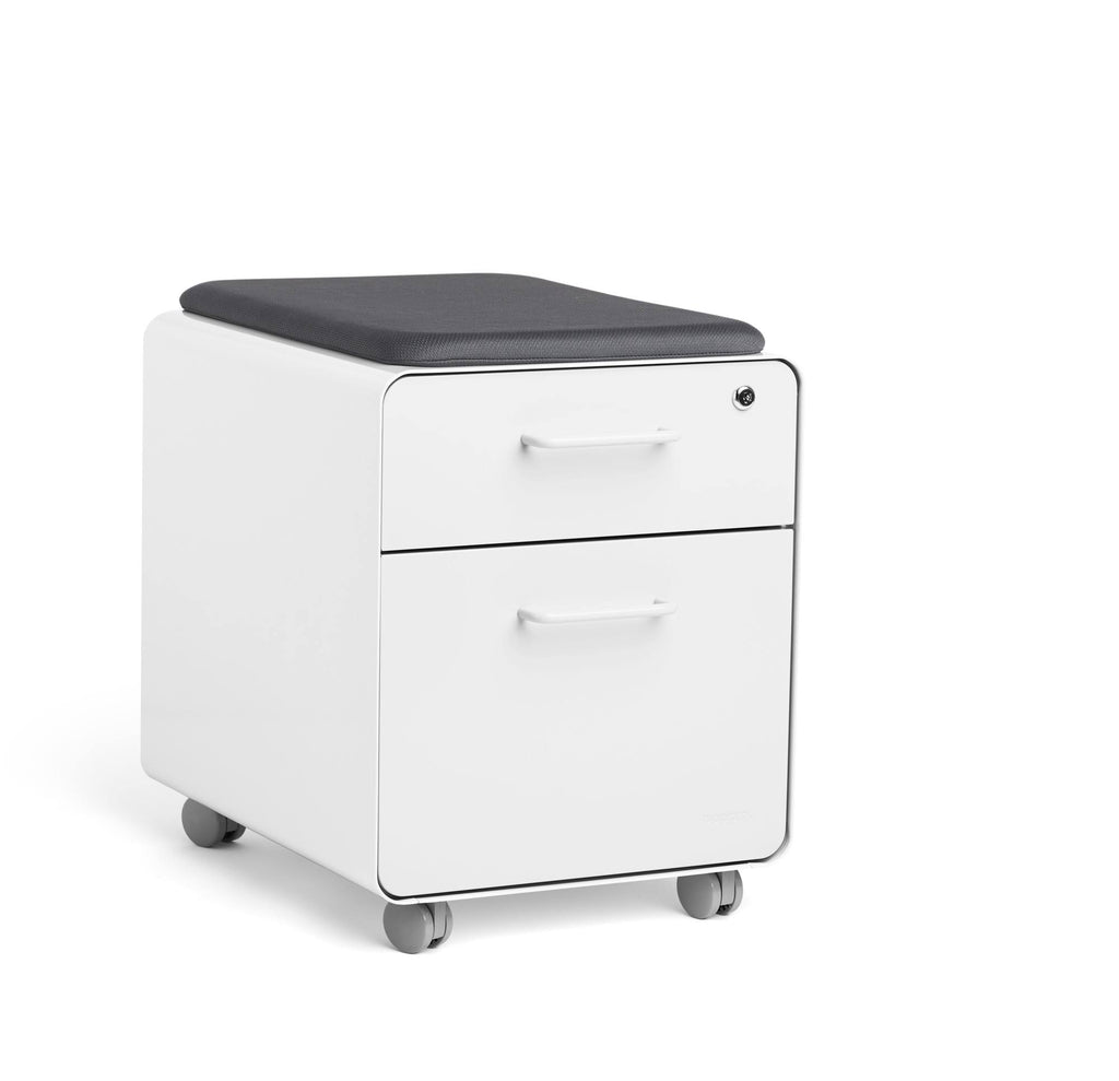 White 2-Drawer Rolling File Cabinet B264