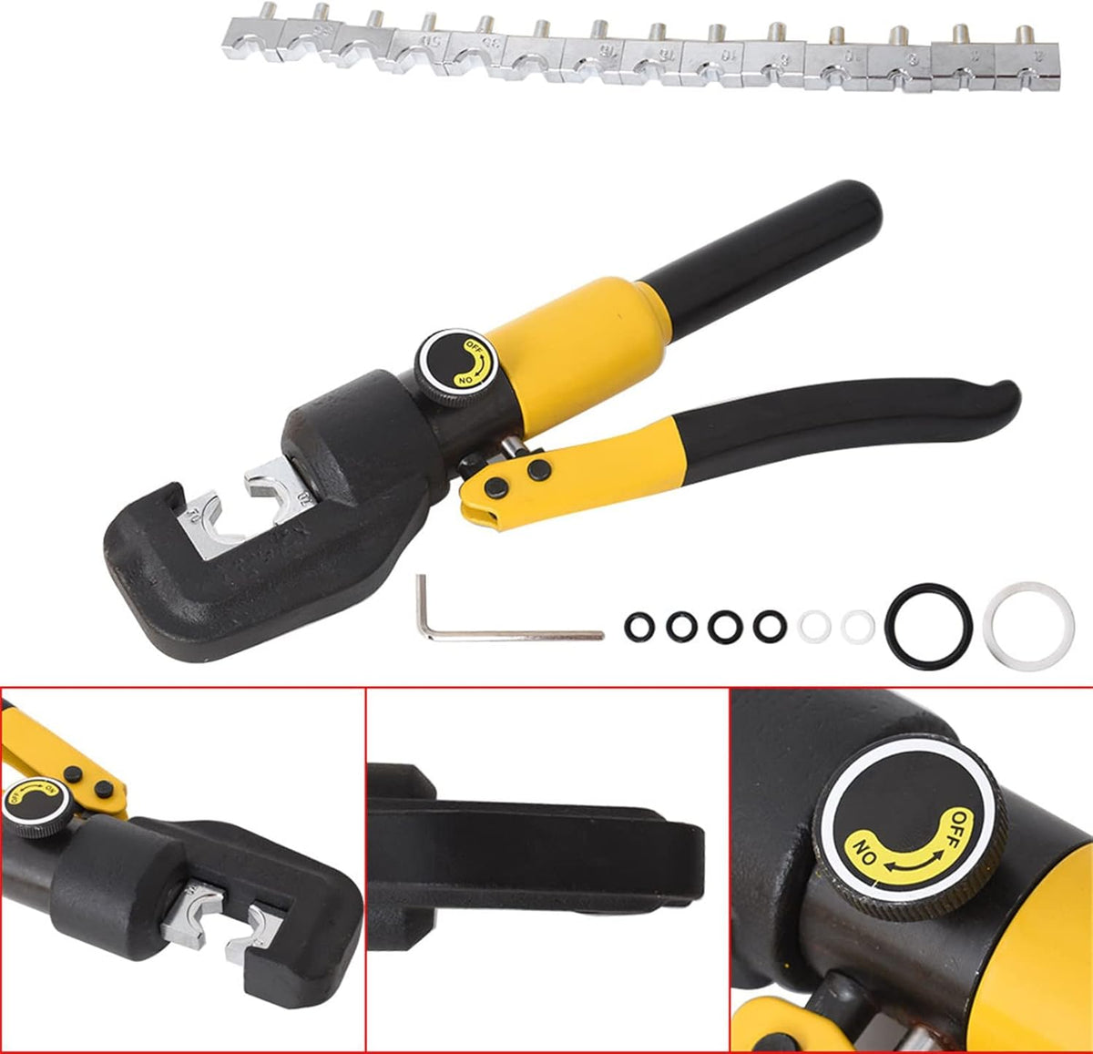 10 Ton Hydraulic Cable Crimper with 9 Dies C9289