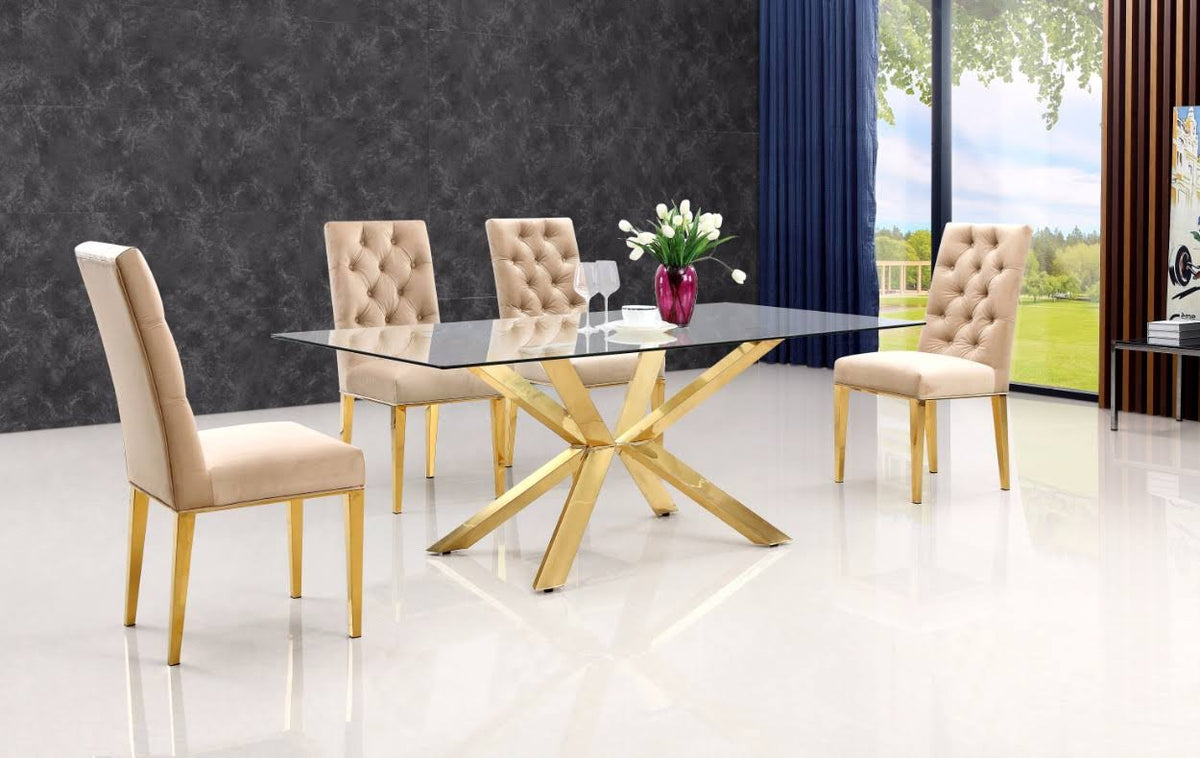 Beige Velvet Dining Chair Set of 2 A632739