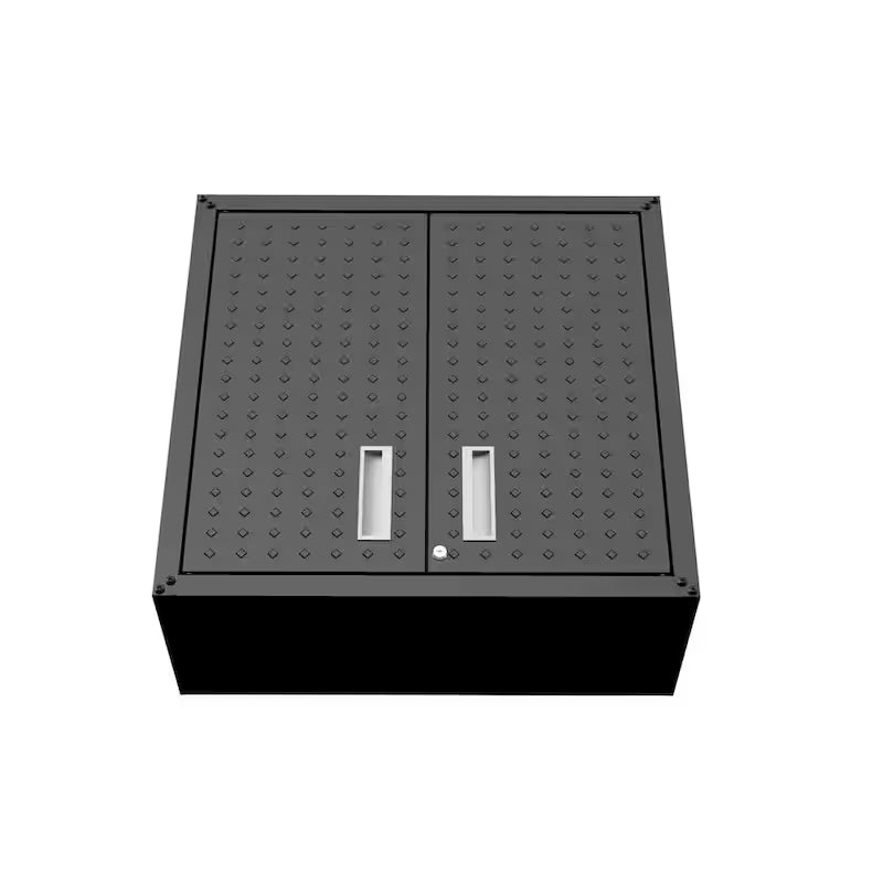 2-Shelf Wall Mount Metal Garage Cabinet in Charcoal Grey M3294