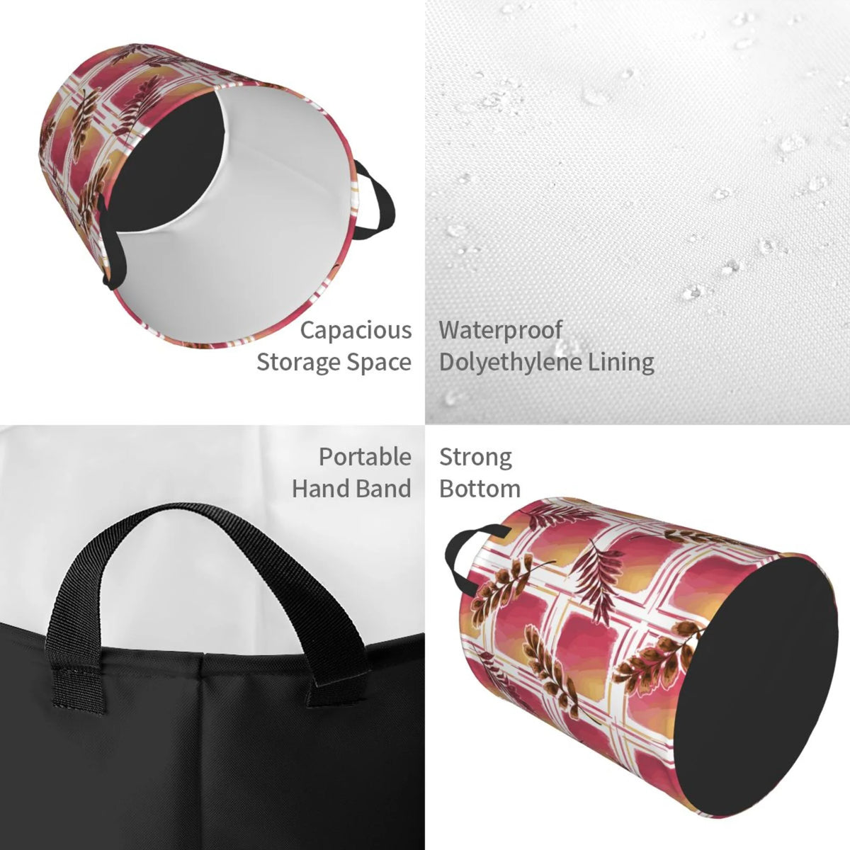 Waterproof Laundry Hamper with Handle Y7469