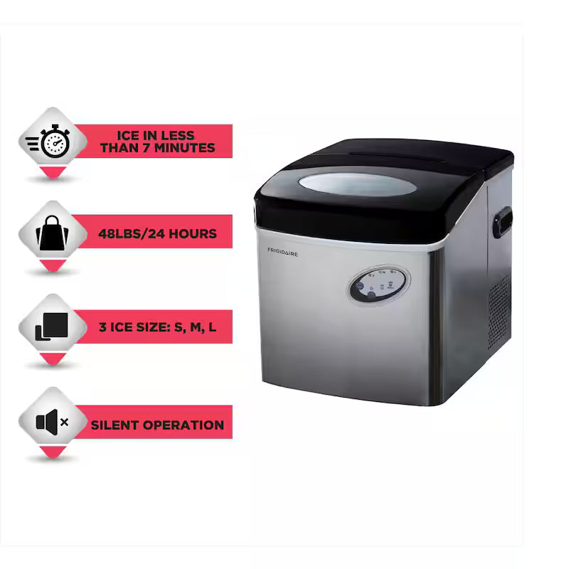 48 lb. Freestanding Stainless Steel Ice Maker Z9466