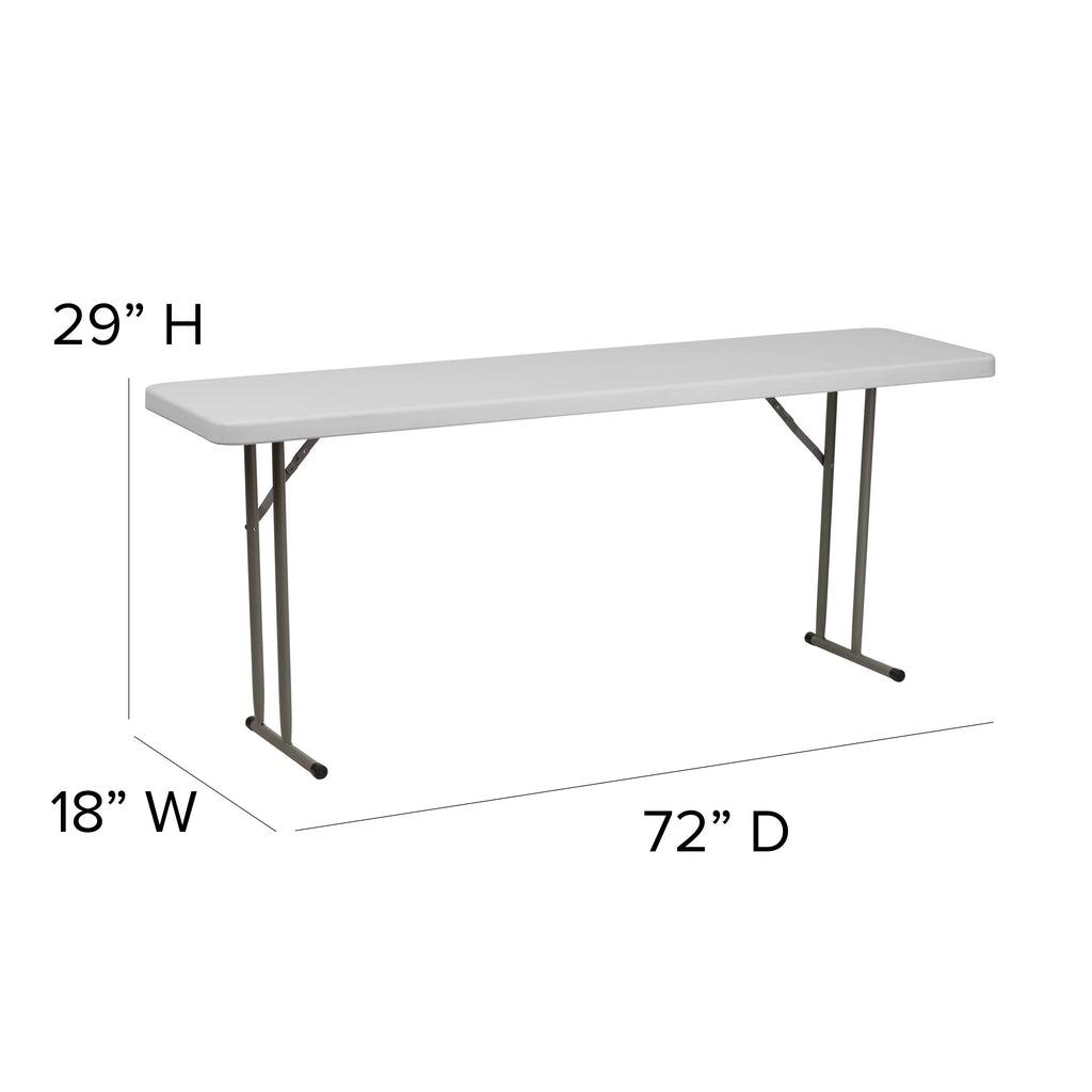 6" Granite White Plastic Folding Table B9586