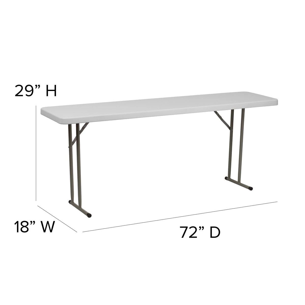 6" Granite White Plastic Folding Table B9586
