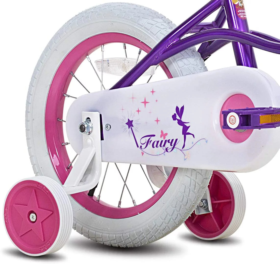 Pink 18 inch Kids Bike with Training Wheels J49345