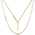 14K Yellow Gold Adjustable Box Chain Necklaces 0.7MM - 1.1MM, Extends Up to 22" & 30" E687
