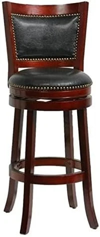 29" Mid-Century Faux Leather Swivel Stool U979104