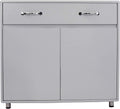 White Round Edge Storage Cabinet with 1 Drawer & 2 Doors T31809