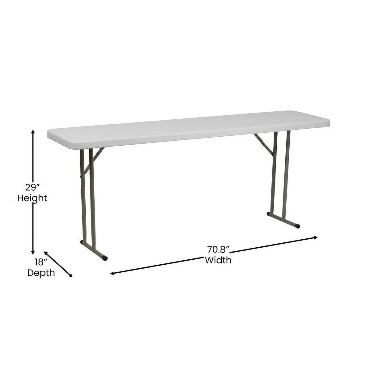 6" Granite White Plastic Folding Table B9586