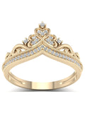 10K Yellow Gold Diamond Crown Ring K278097