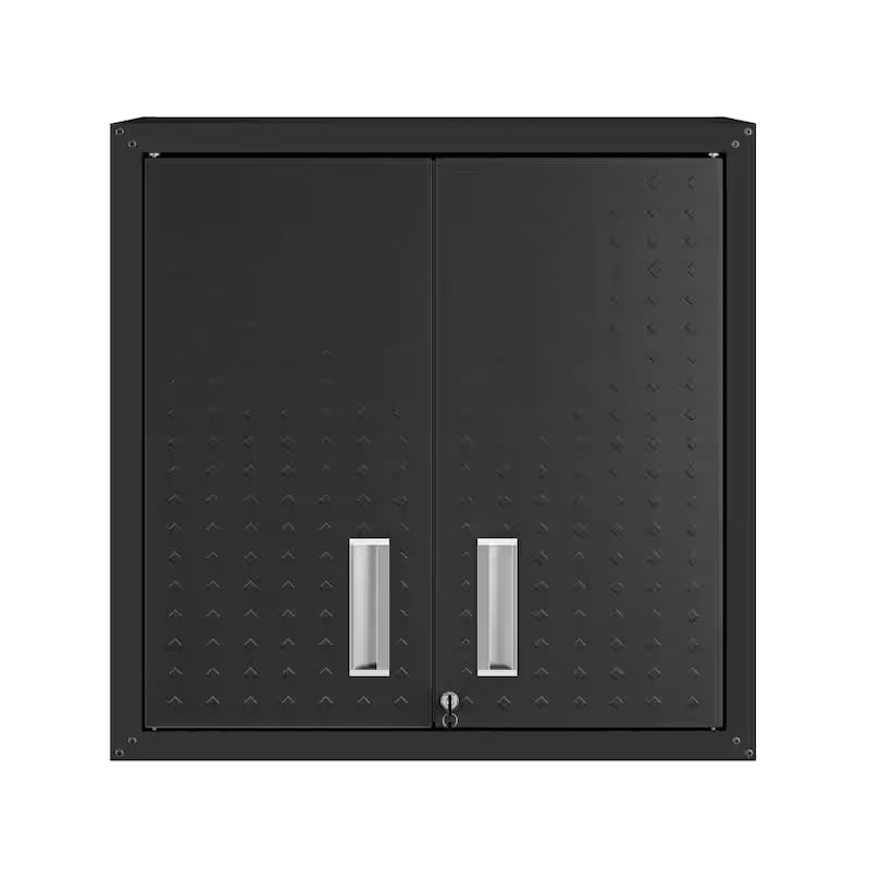 2-Shelf Wall Mount Metal Garage Cabinet in Charcoal Grey M3294