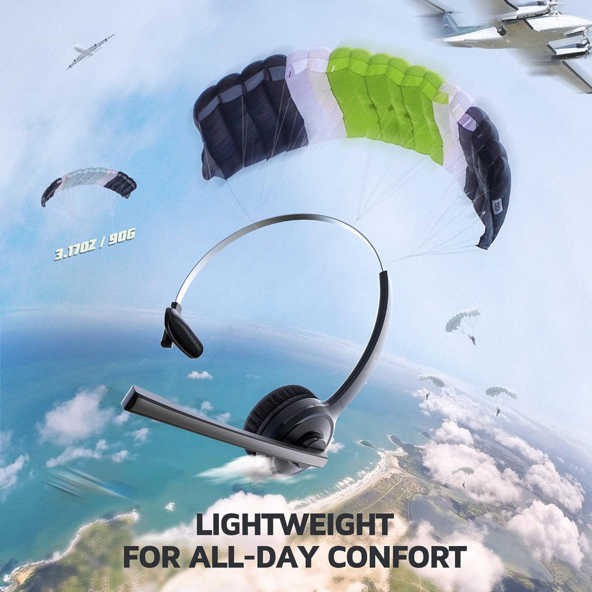 USB Headset with Microphone, Noise Cancelling Mic, On-Ear, Pack of 2 H175