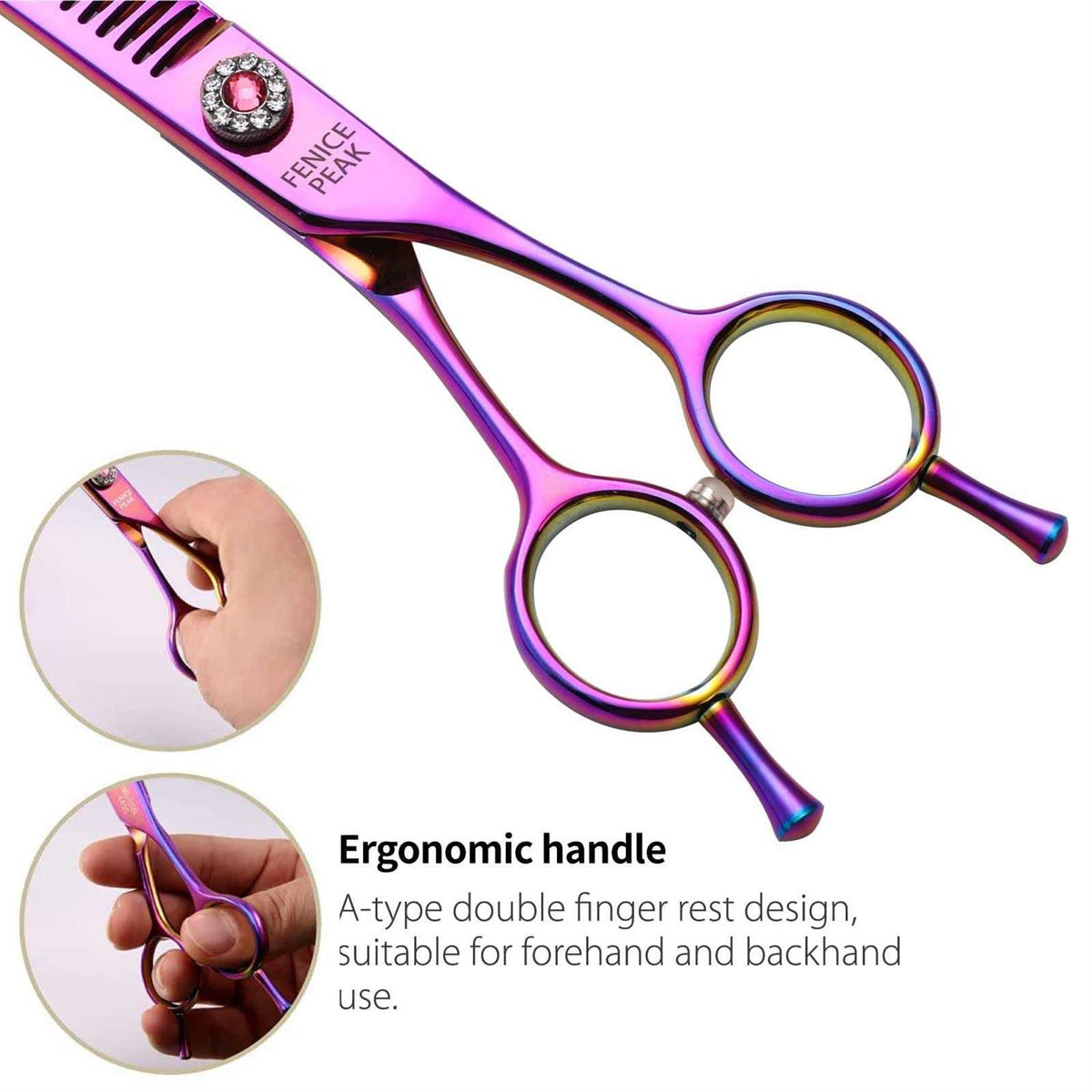 Curved Thinning Dog Grooming Scissors 7.0” 440C Steel C127