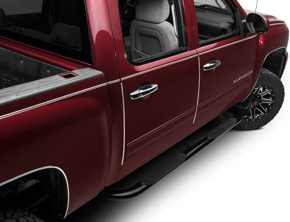 Black 4-Inch Oval Bent End Side Step Bars S4602