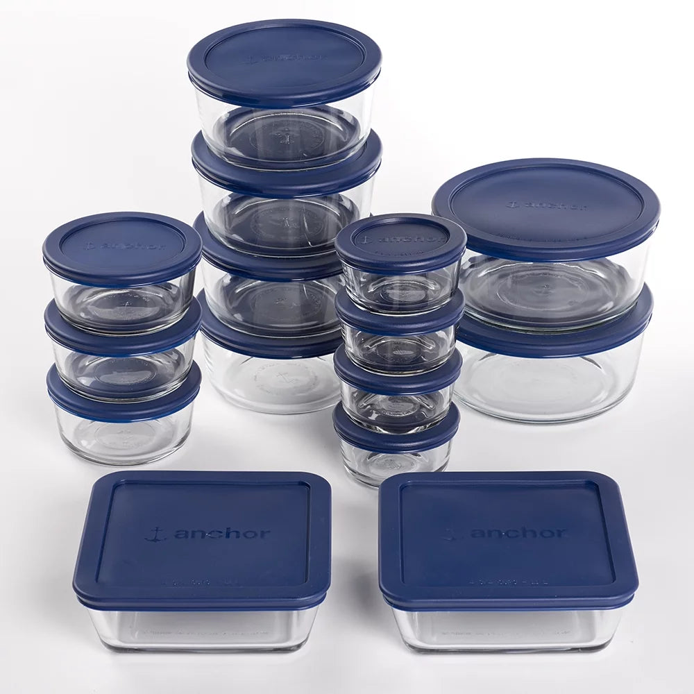 30 Piece Glass Food Storage Containers with Lids P773