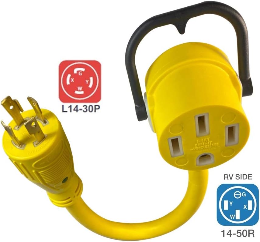 30A to 50A Generator Cord Adapter 1.5ft Pack of 2 D501