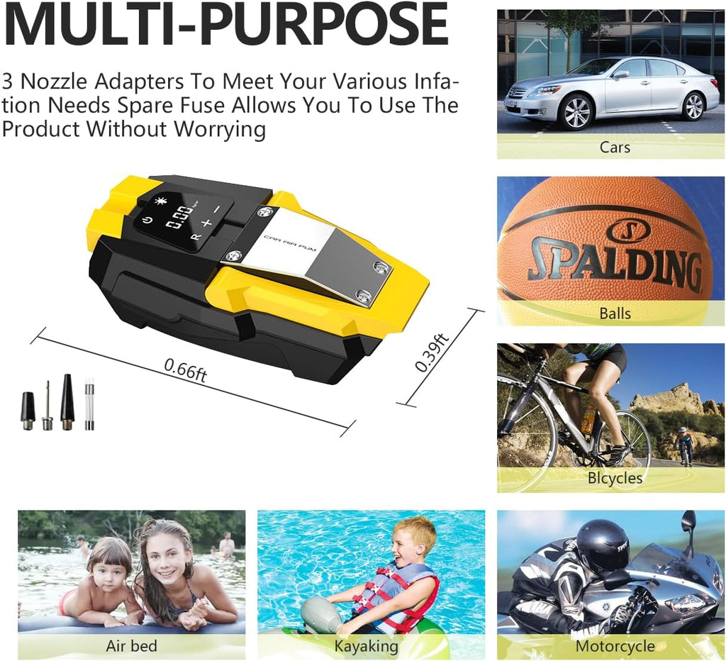 Portable 150 PSI 12V Electric Air Compressor Tire Inflator with Digital Pressure Gauge N670552