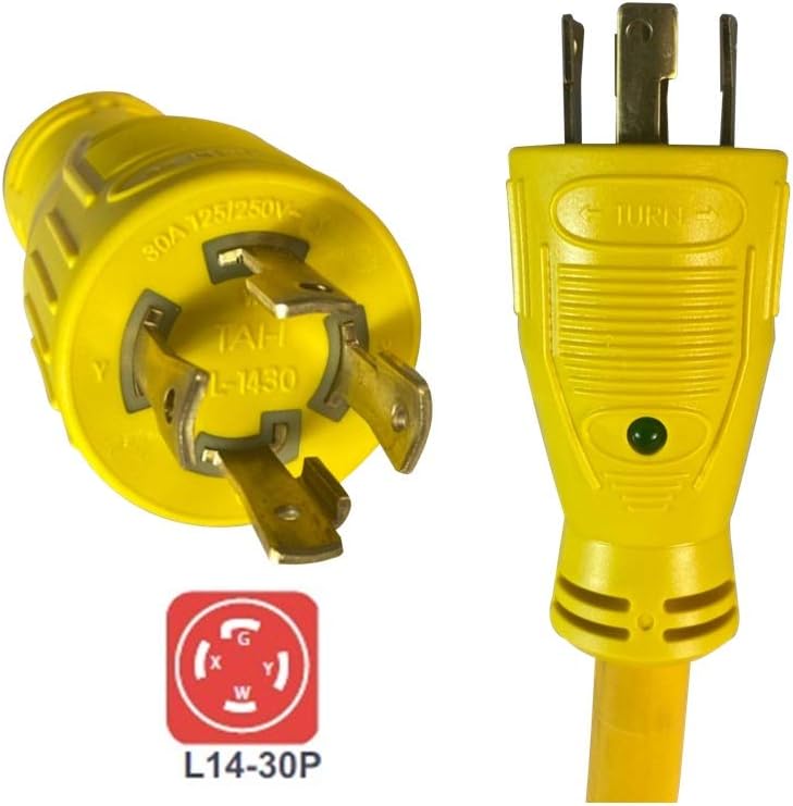 30A to 50A Generator Cord Adapter 1.5ft Pack of 2 D501