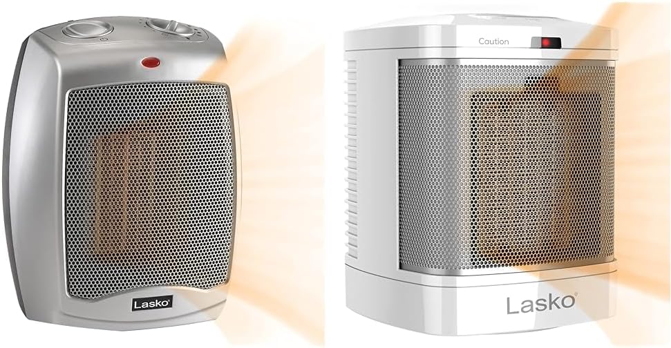 Ceramic Adjustable Thermostat Space Heater, Non-Oscillating, Small Portable Ceramic Space Heater, White C216