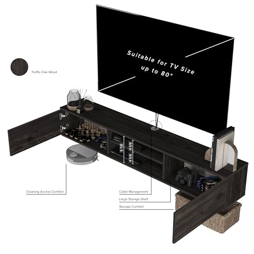 Black Oak Floating TV Stand A5682