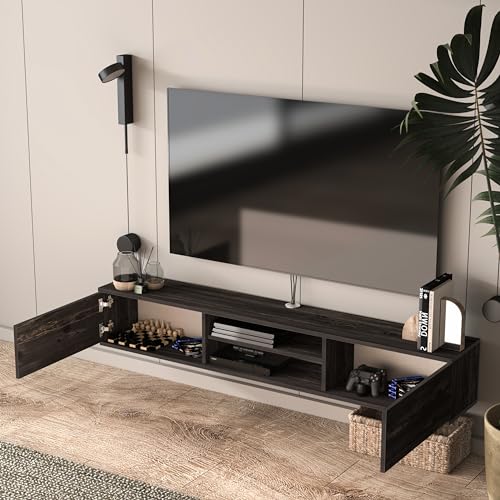 Black Oak Floating TV Stand A5682