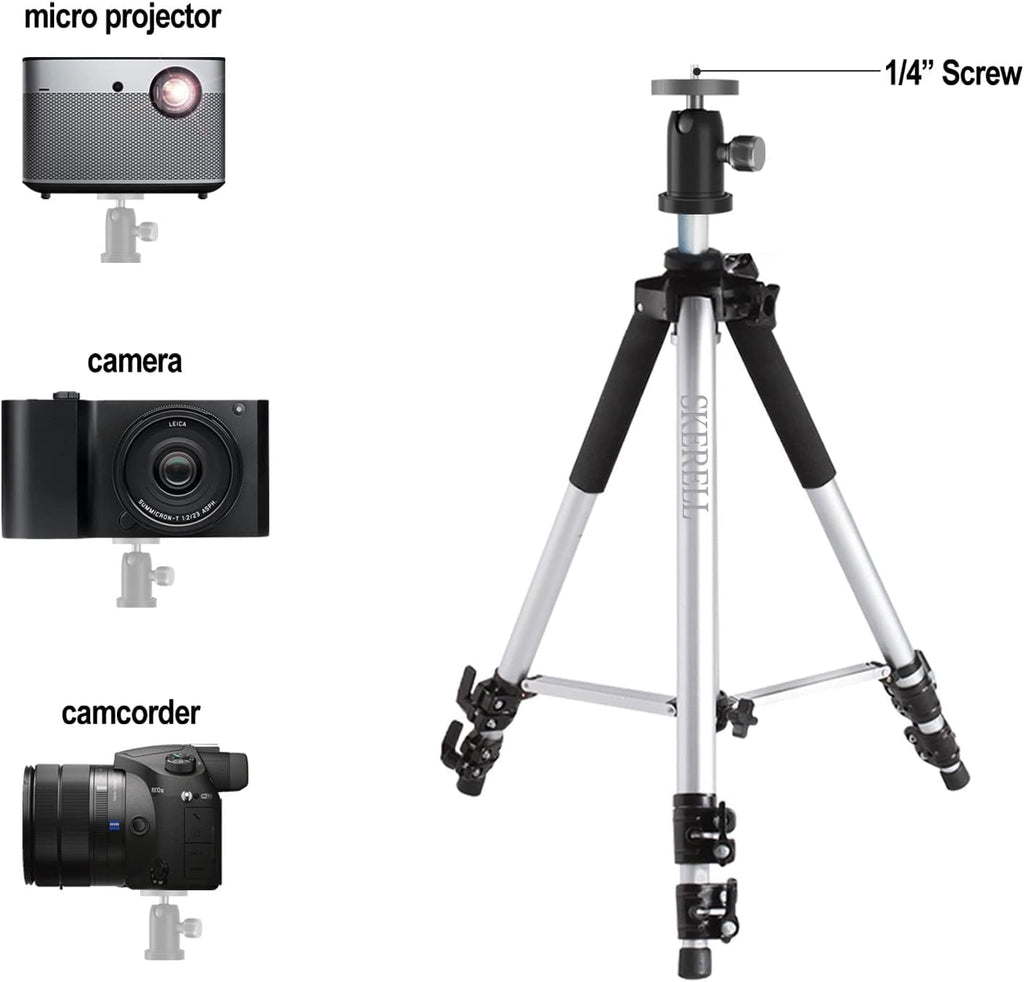Adjustable Aluminum Tripod Stand with Tray and Ball Head F1074