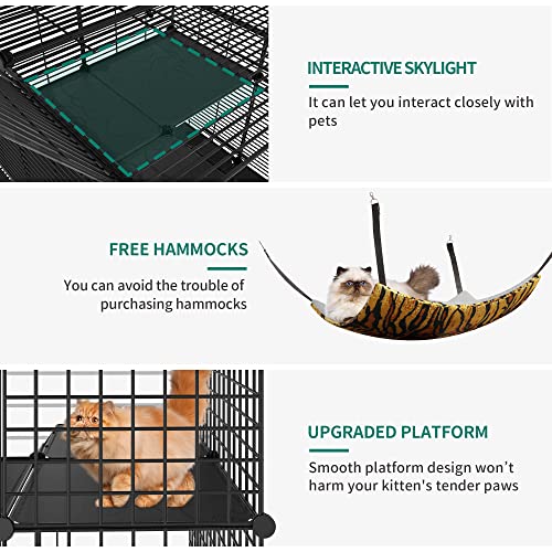 4-Tier Metal Wire Cat Enclosure with Hammock B579