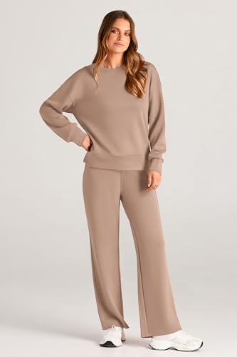 2 Piece Long Sleeve Pullover Tops And Long Pants Lounge Sets O563640