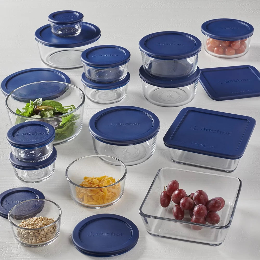 30 Piece Glass Food Storage Containers with Lids P773