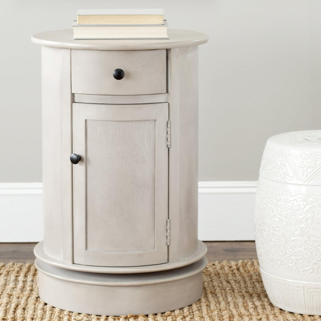 Dark Cherry Oval Swivel Storage End Table B4206