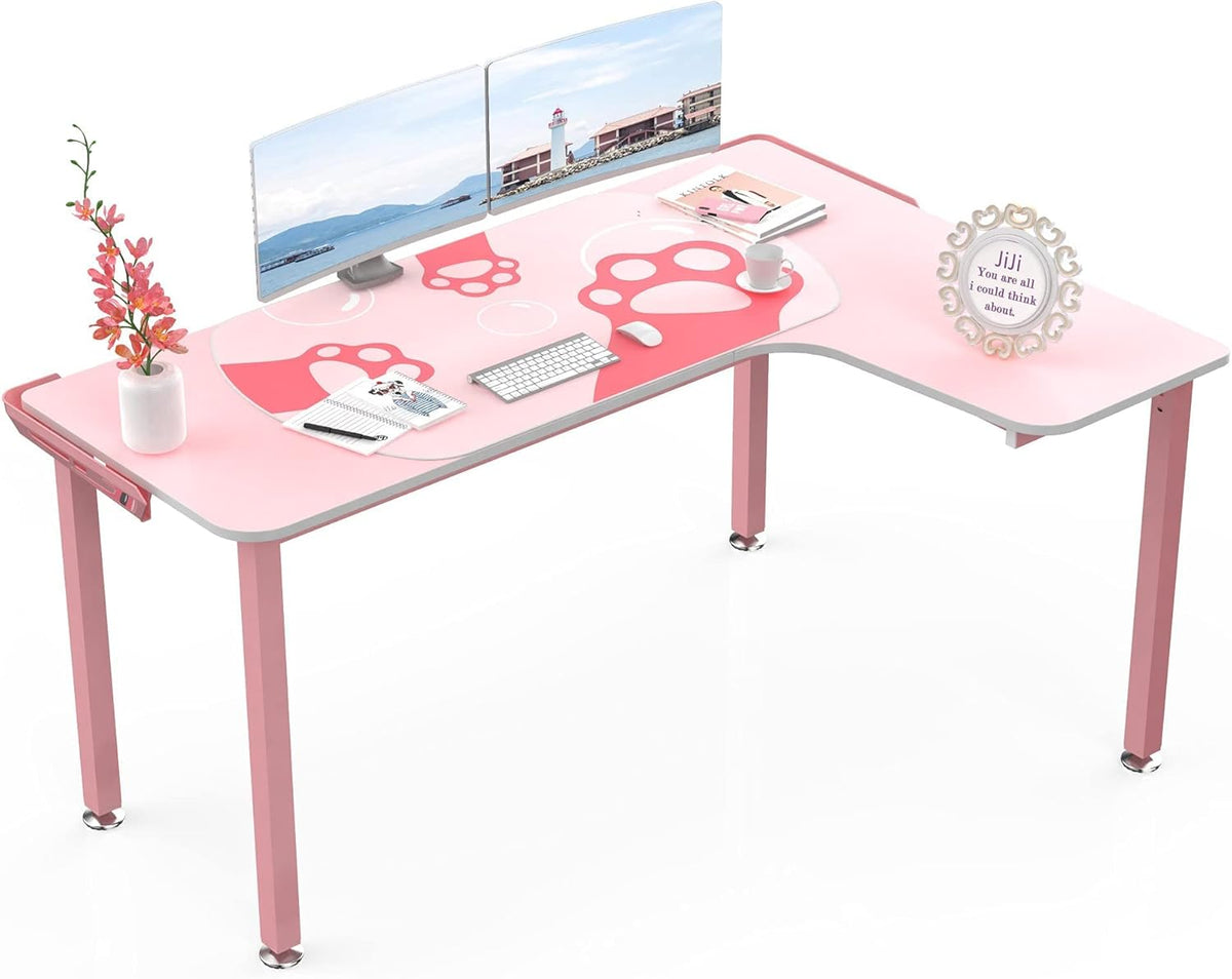 L Shaped Gaming Desk 61 Inch Corner Desk with Mousepad A4743