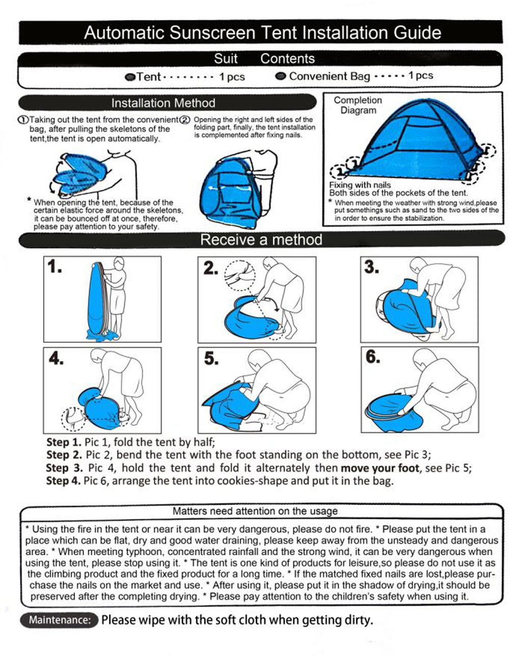 Automatic Pop Up Beach Tent G460966