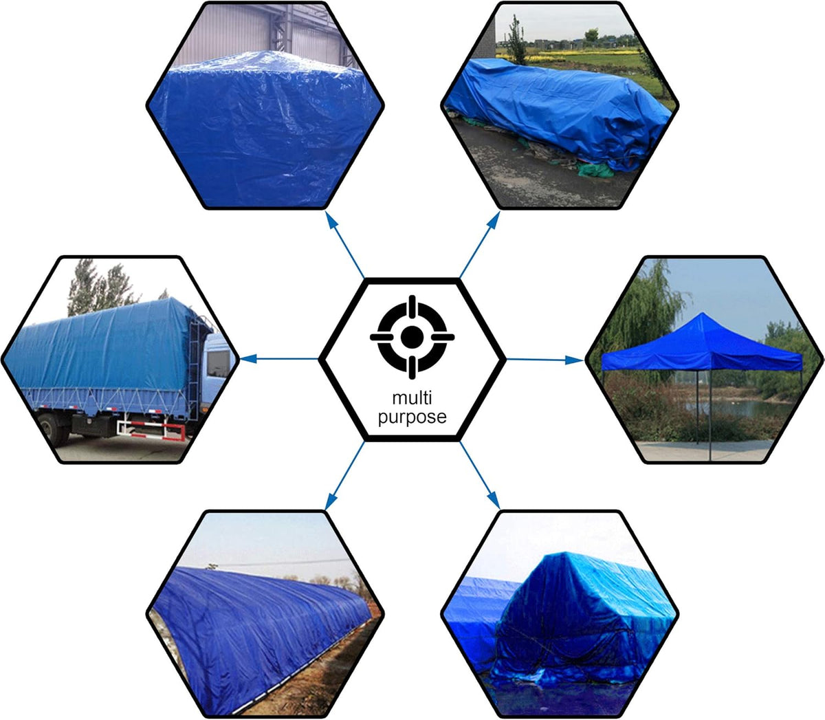 Blue 14 x 20 Feet Poly Tarp S91825