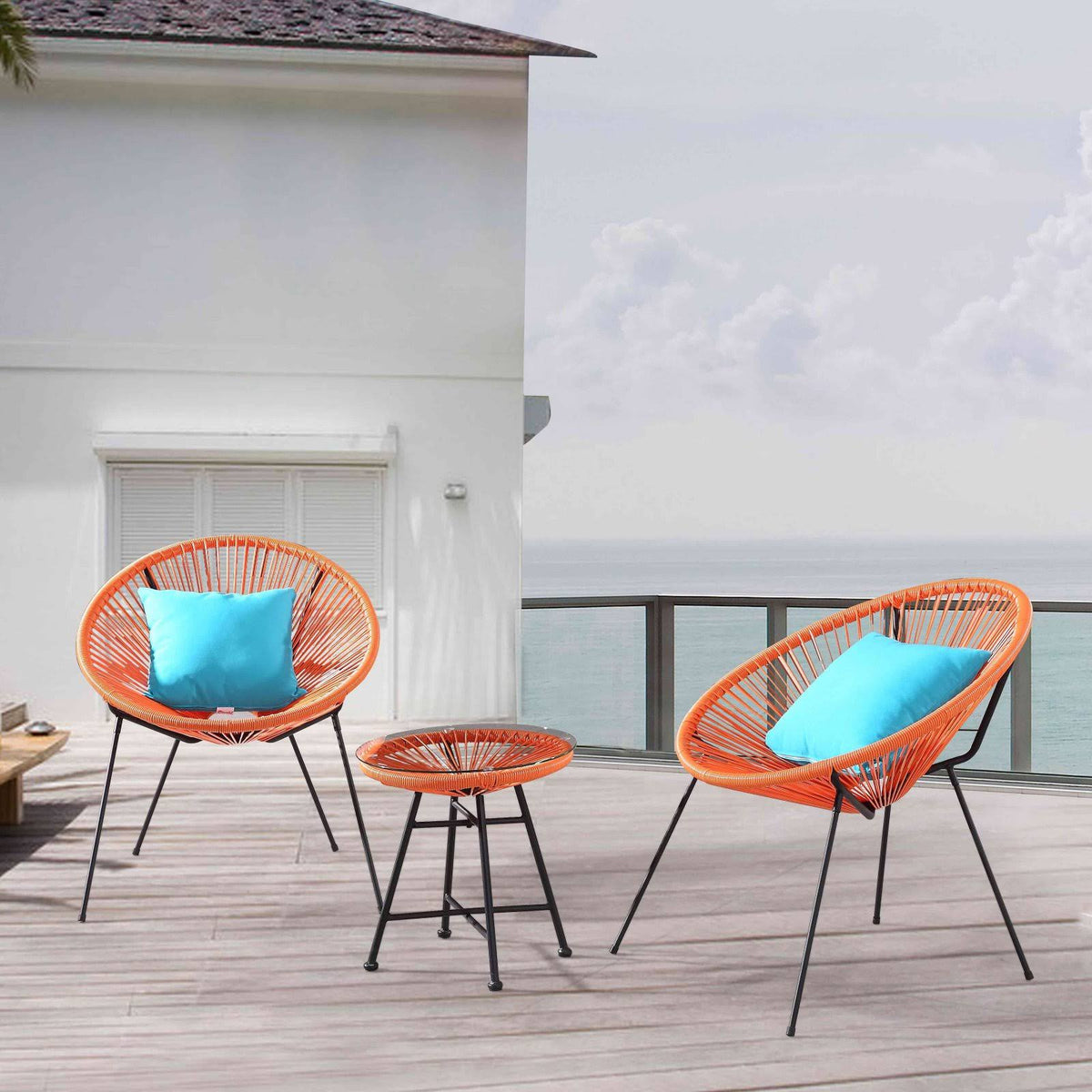 Steel 3 Piece Patio Bistro Set E56281