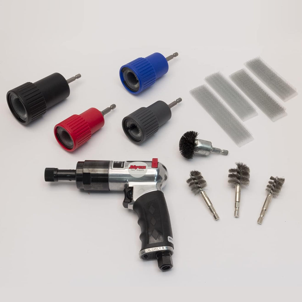 Wheel Nut & Stud Cleaning Kit with Air Tool and Brushes A370