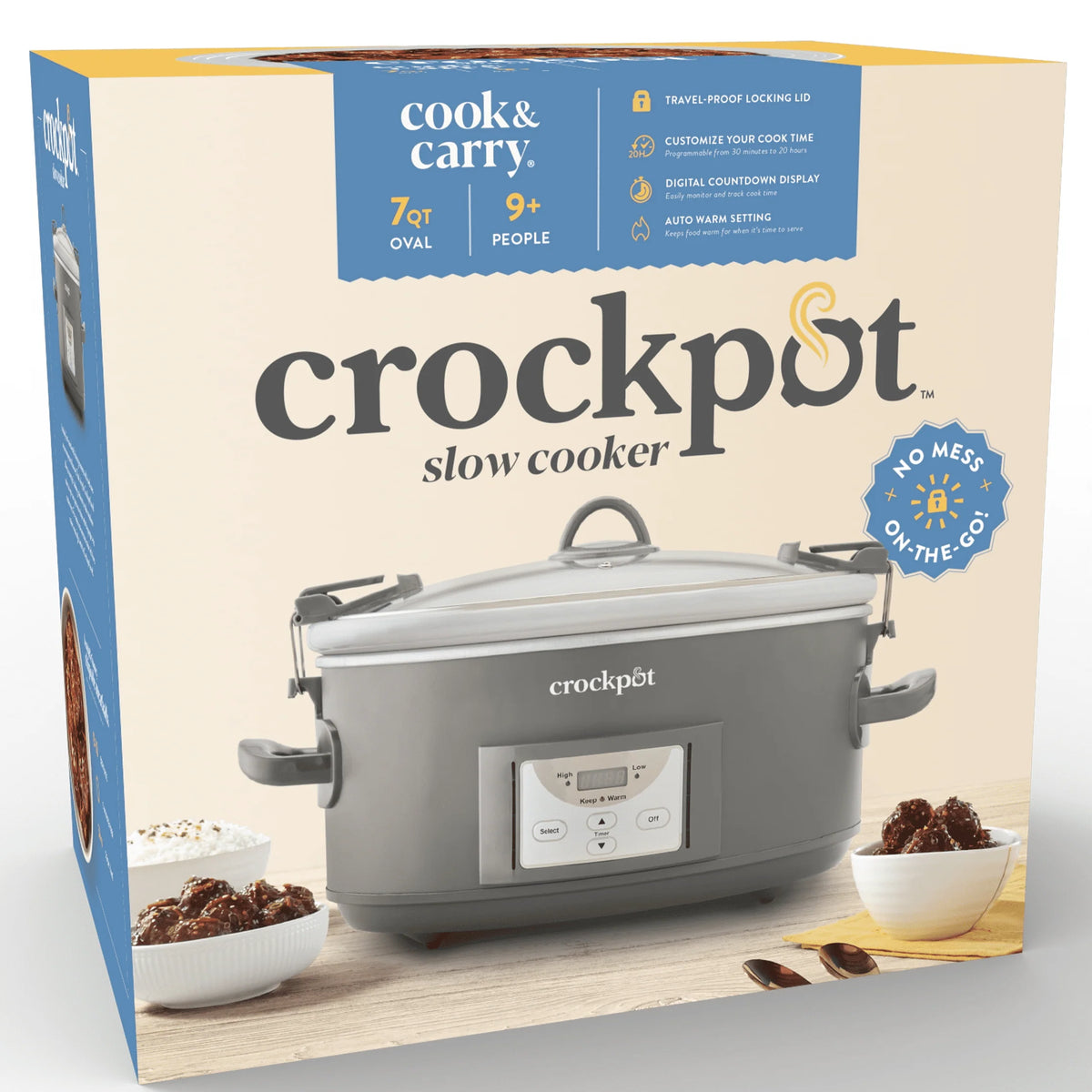 7-Quart Programmable Slow Cooker, Grey Q141