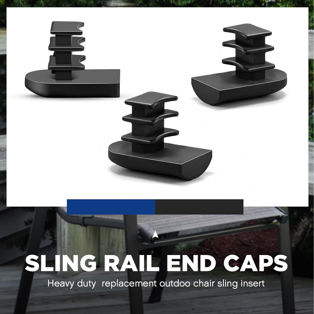 30 Pcs Black Nylon Oval Sling Rail End Caps C267