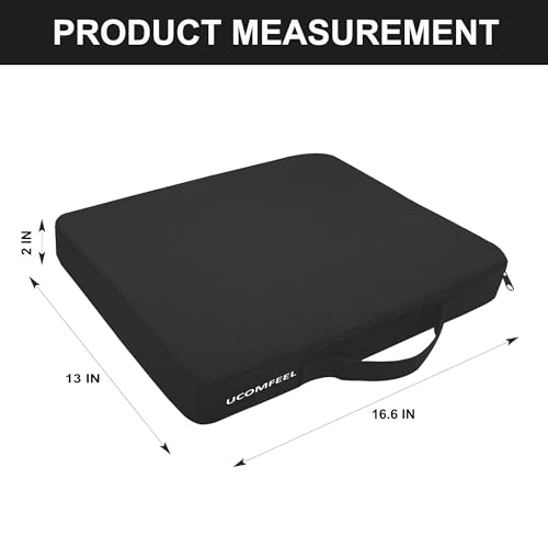 2 Inches Thick Waterproof Oxford Fabric Stadium Seat Cushions Set of 2 (Black) Z626