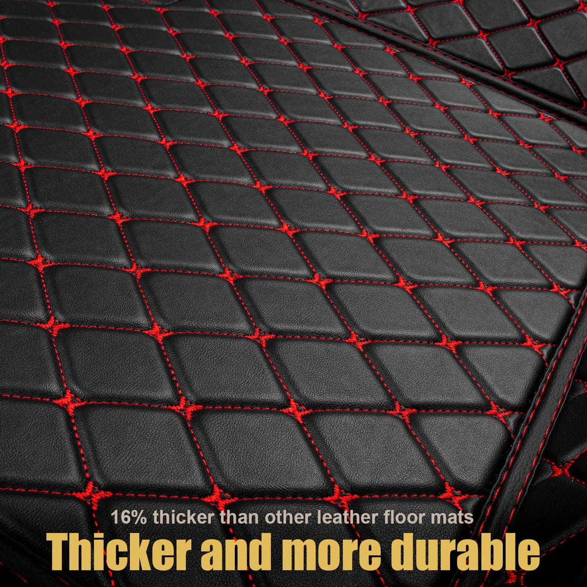Leather Car Floor Mats 1st & 2nd Row Black Z90938